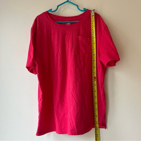 🌼 5/$25 Girls Pocket Tee Magenta Pink Short Sleeve Cotton Basic Top Size L 10/12 - Picture 4 of 8